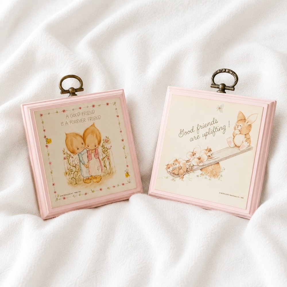 Vintage Betsey Clark Hallmark Wall Plaques 1970s Nursery Friendship Decor Set